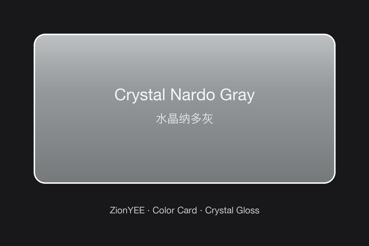 ZionYEE Crystal Nardo Gray Car Wrap Vinyl – Legendary Matte-Gloss Gray Wrap Film 5x50ft, Air Release Bubble-Free, Self-Healing PET Liner, Full Coverage