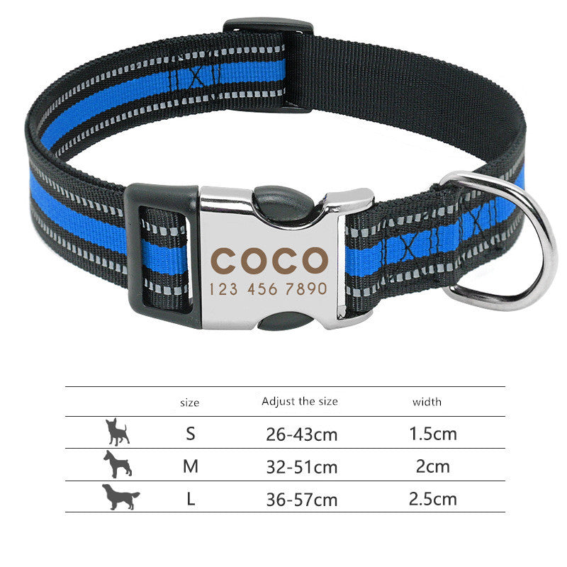 PawVibes™ Custom Reflective Pet ID Tag - Engraved Name Colla - premium pet product