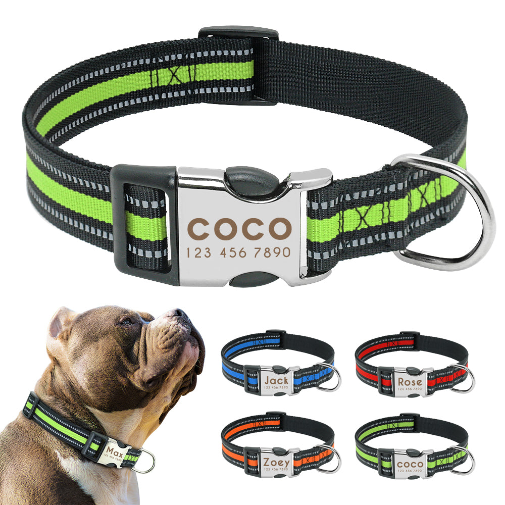 PawVibes™ Custom Reflective Pet ID Tag - Engraved Name Colla - premium pet product