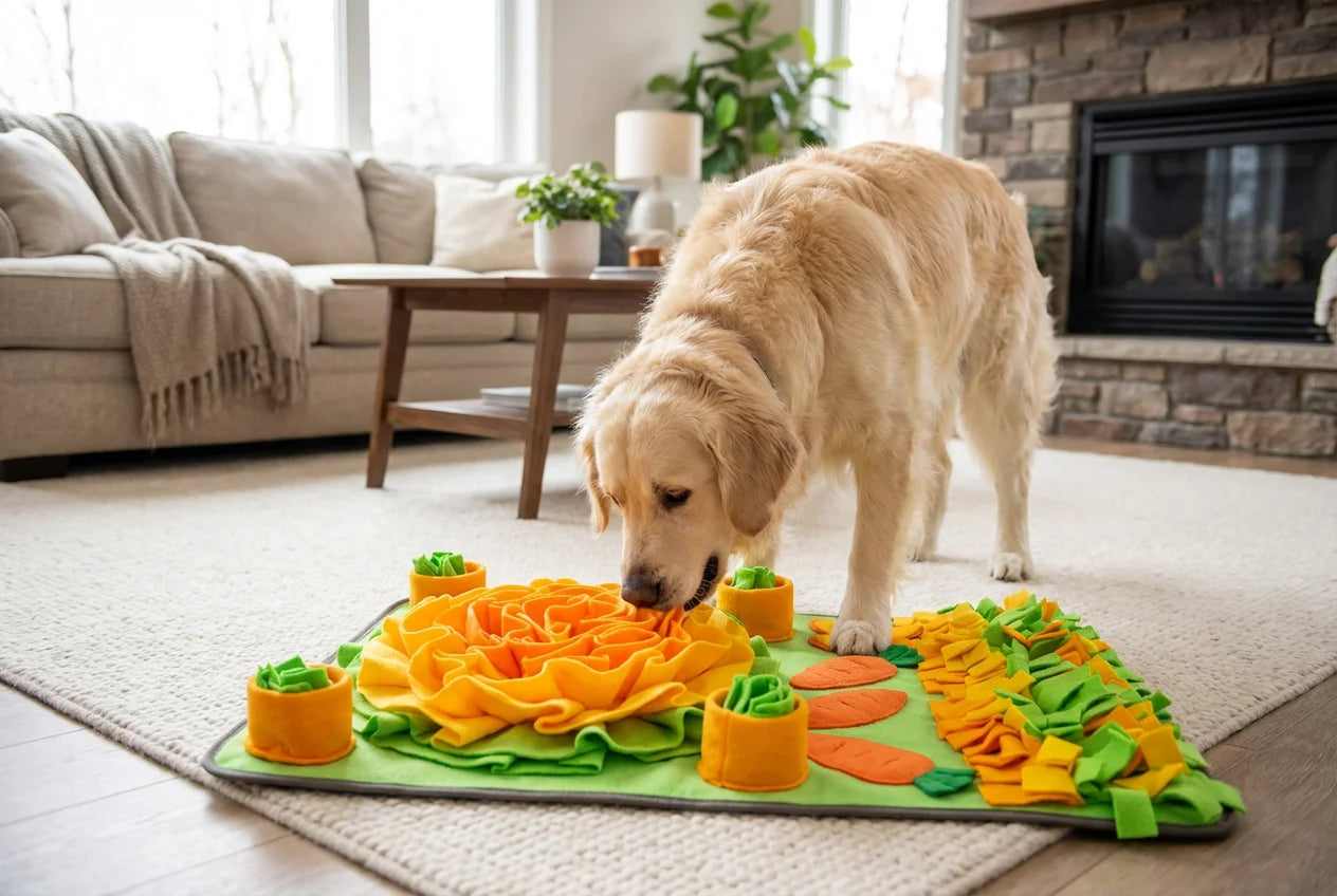 PawVibes™ Floral Snuffle Mat Dog Mindful Foraging Fun - premium pet product