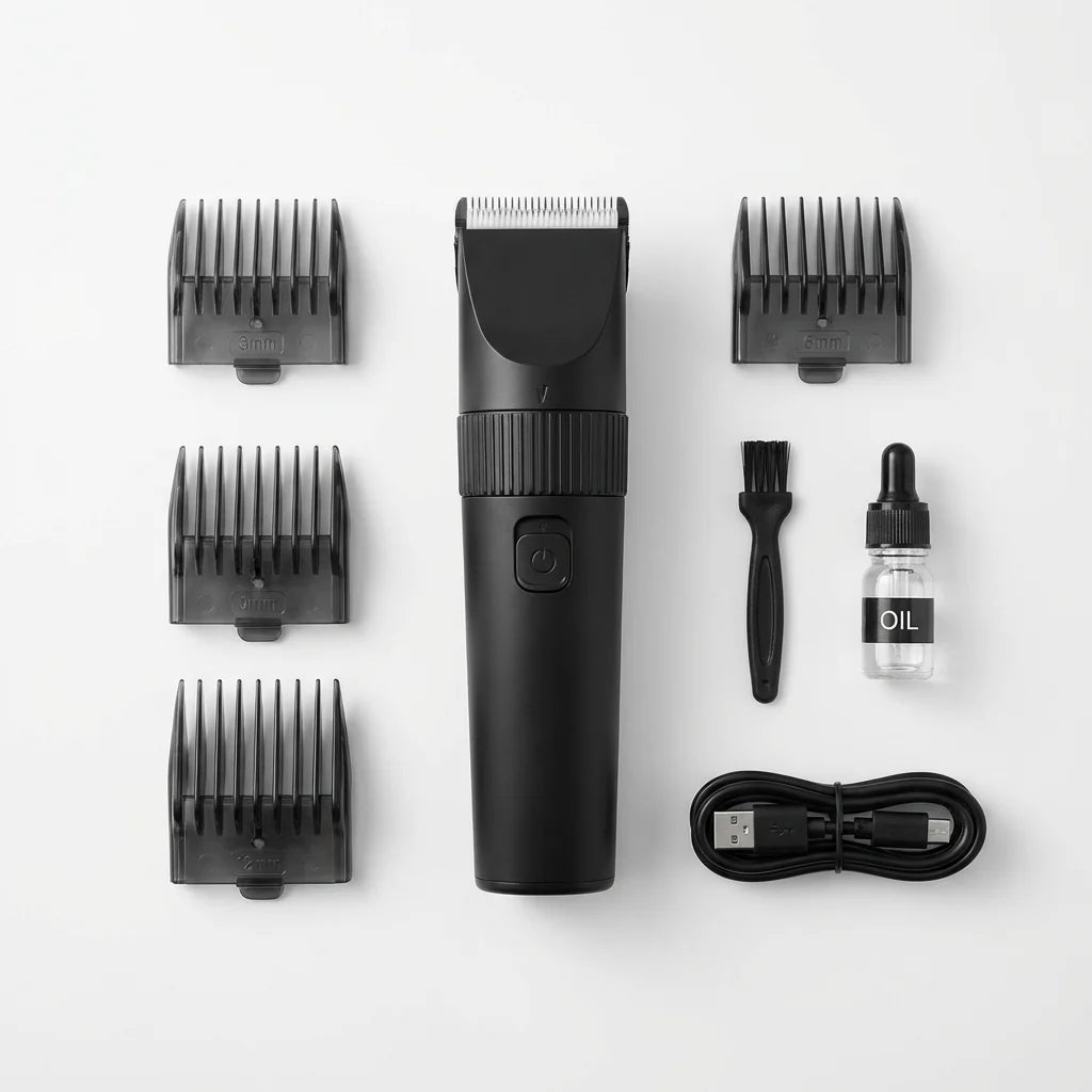 PawVibes 1200W Electric Pet Shears - complete set with 4 comb guides cleaning brush oil USB cable