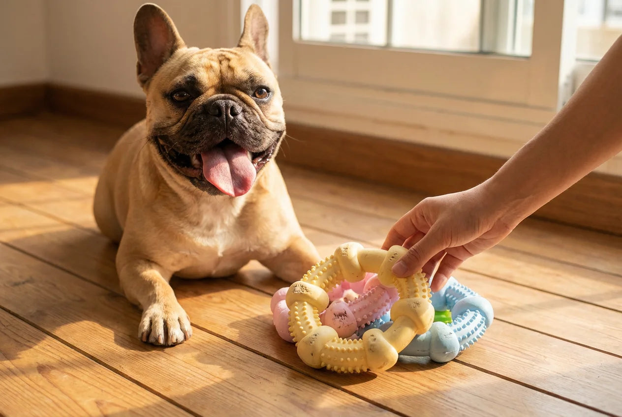 PawVibes™ Pastel Dental Chew Toy - Teeth Cleaning Rings for  - premium pet product