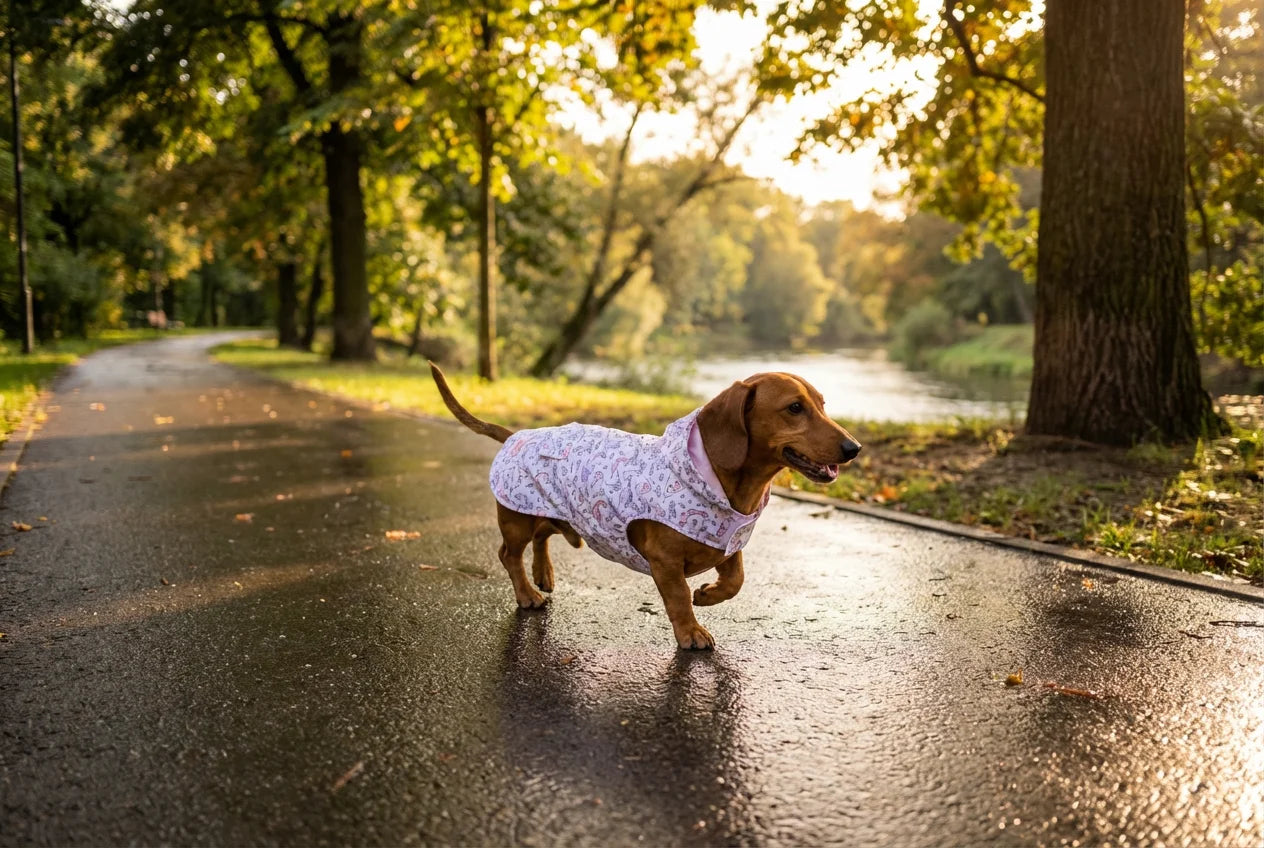 PawVibes™ Dinosaur Waterproof Raincoat Dog Adventure Ready - premium pet product