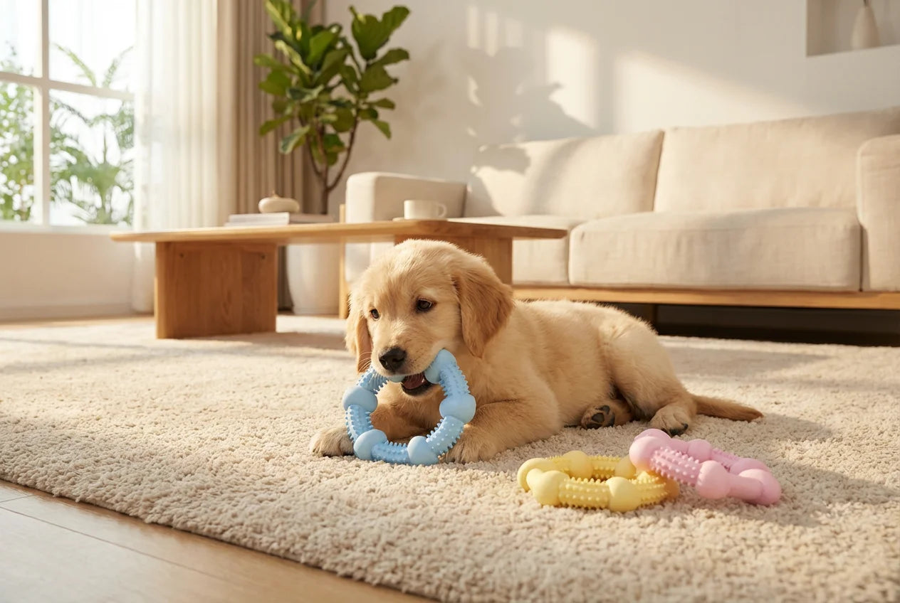 PawVibes™ Pastel Dental Chew Toy - Teeth Cleaning Rings for  - premium pet product
