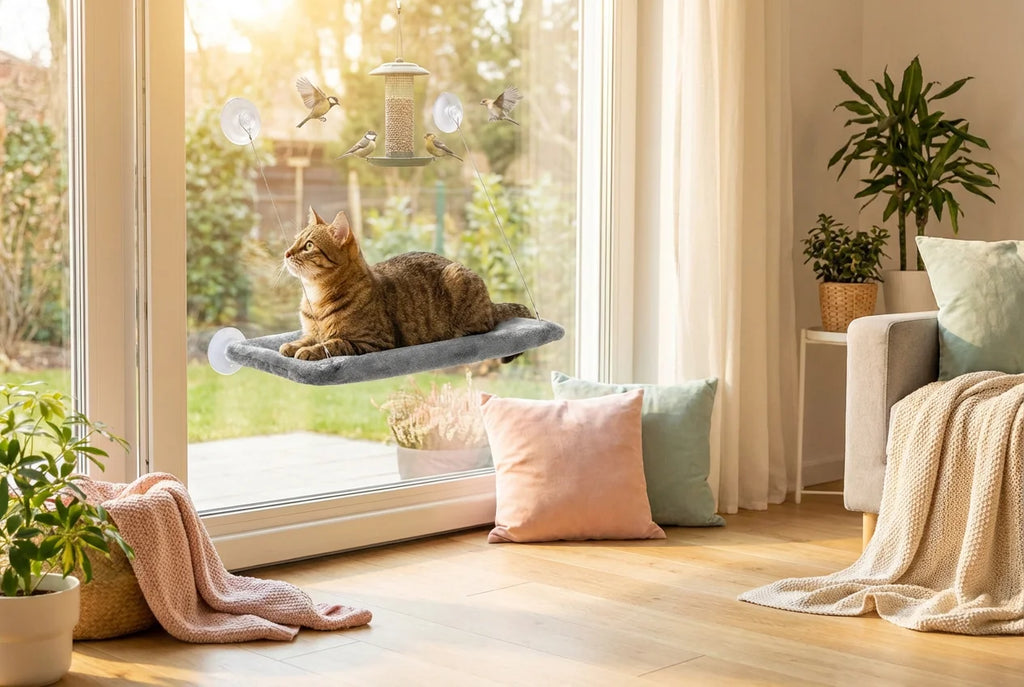 PawVibes™ Cozy Cat Window Perch Hammock for Cats - Sunny Ser - premium pet product