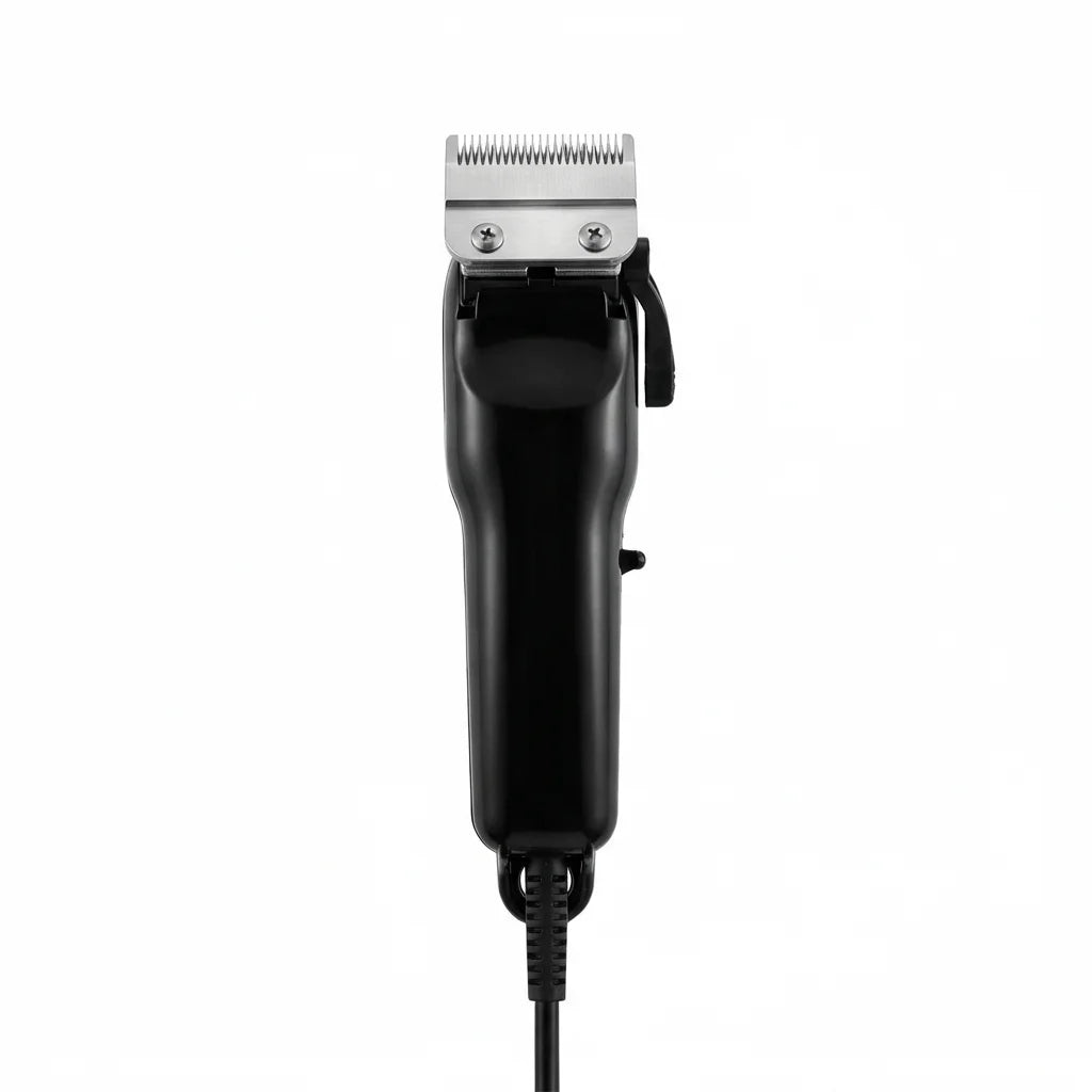 PawVibes 1200W Electric Pet Shears - black clipper with stainless steel blade white background