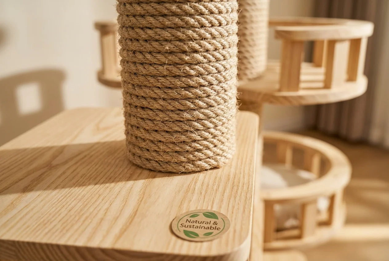 PawVibes™ Multi-Level Cat Tower Elegant Feline Sanctuary - premium pet product