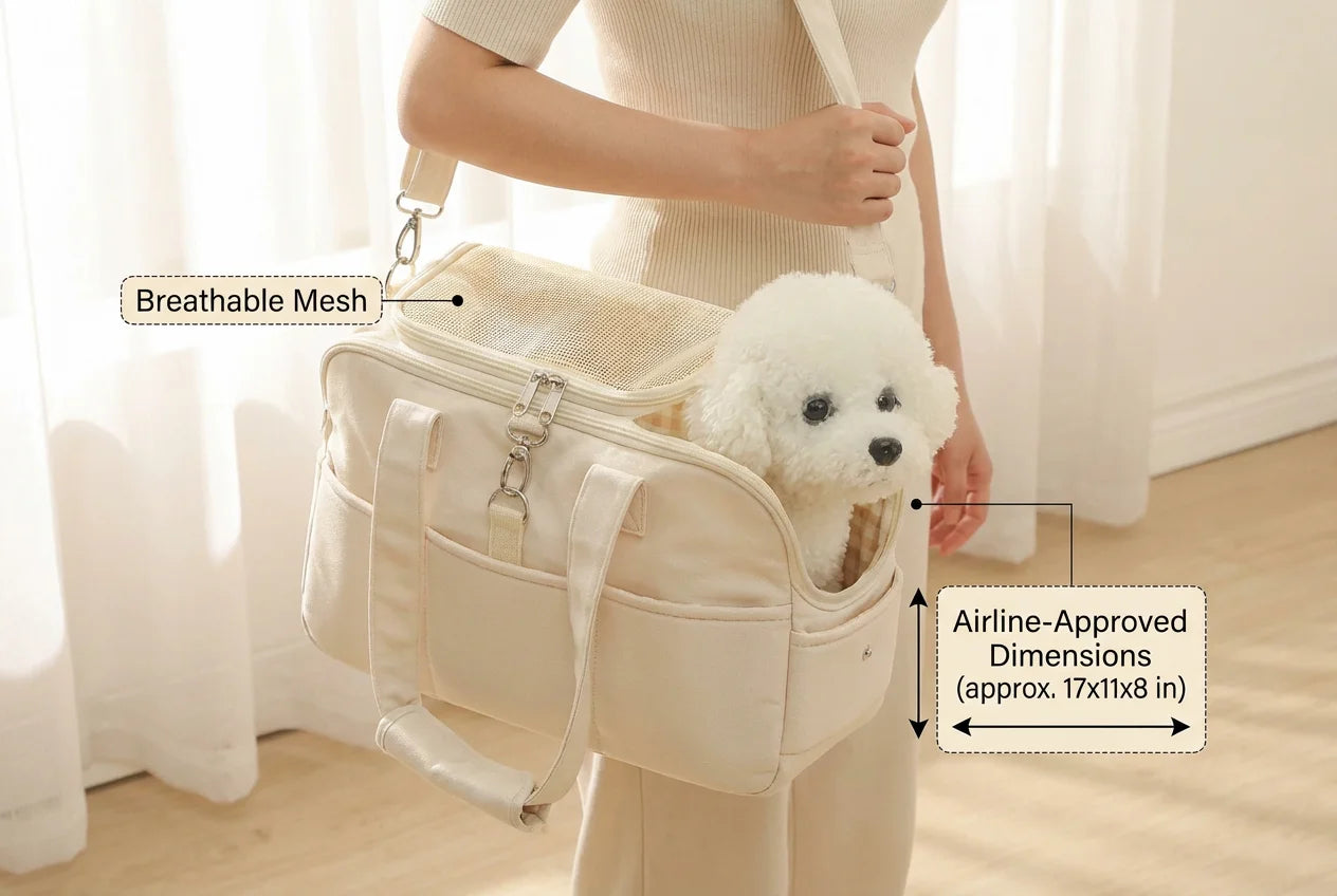 PawVibes™ Airline Approved Pastel Pet Carrier for Dogs & Cat - premium pet product