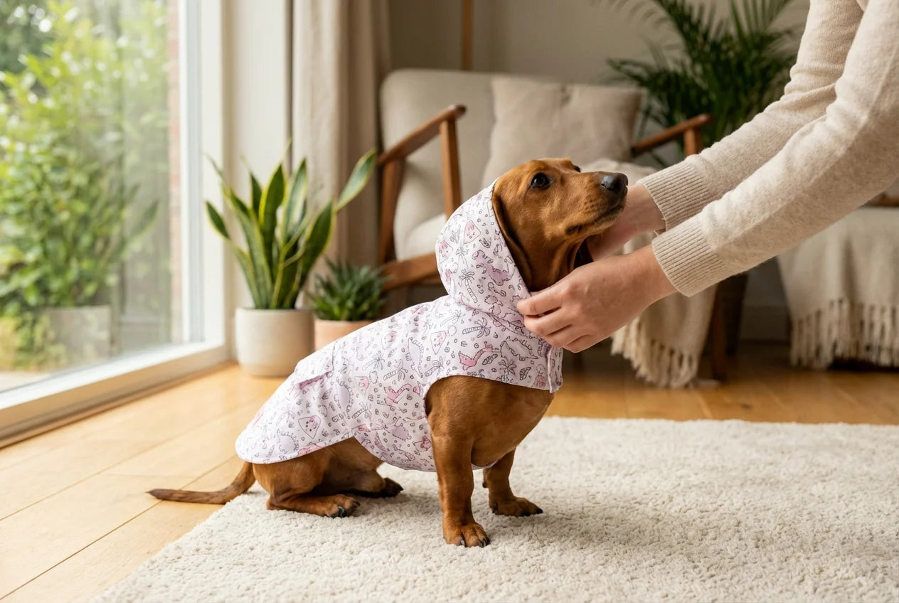 PawVibes™ Dinosaur Waterproof Raincoat Dog Adventure Ready - premium pet product