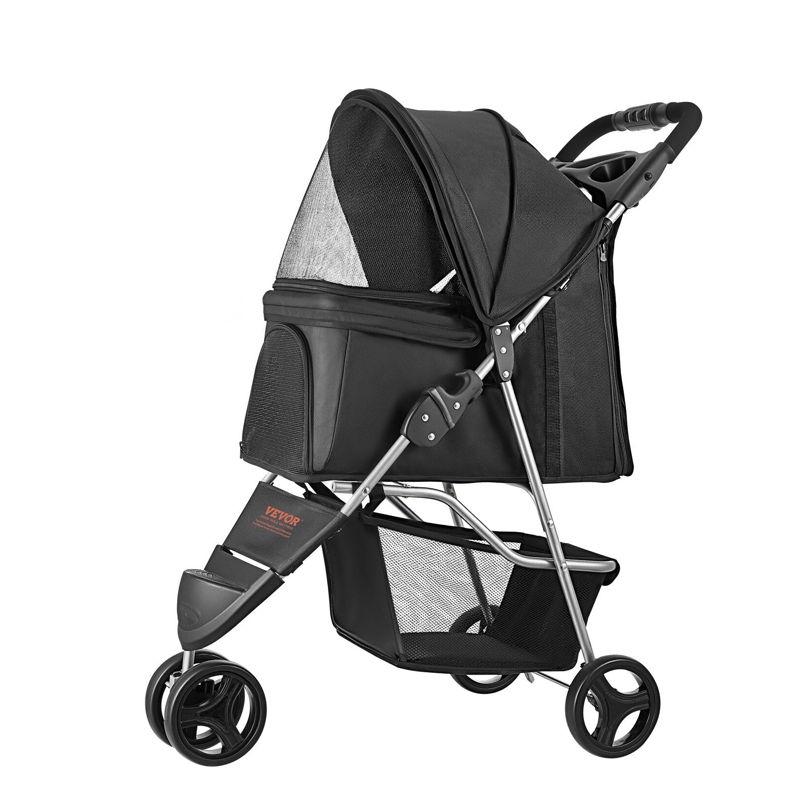 PawVibes™ Foldable Pet Stroller - 3-Wheel Travel Carrier up  - premium pet product